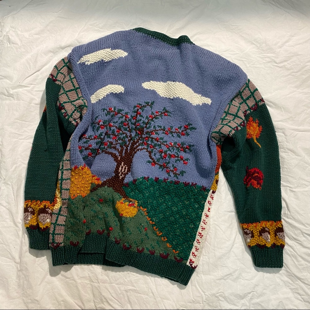 Autum vintage Thanksgiving Hand Knitted Cardigan